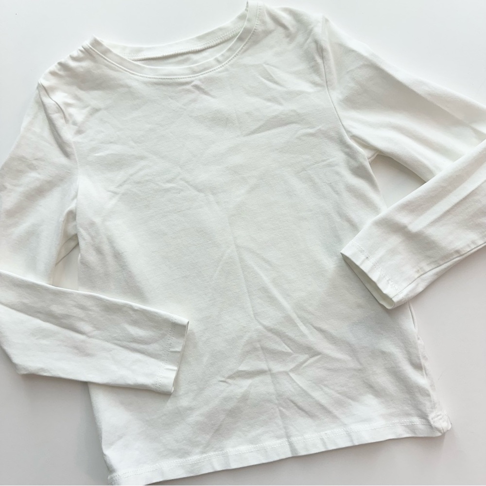 Classic White Kids Long Sleeve Shirt